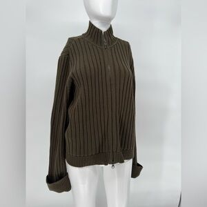 Y2K Thick Knit Caslon Grandpa Sweater Size Large Zip-Up